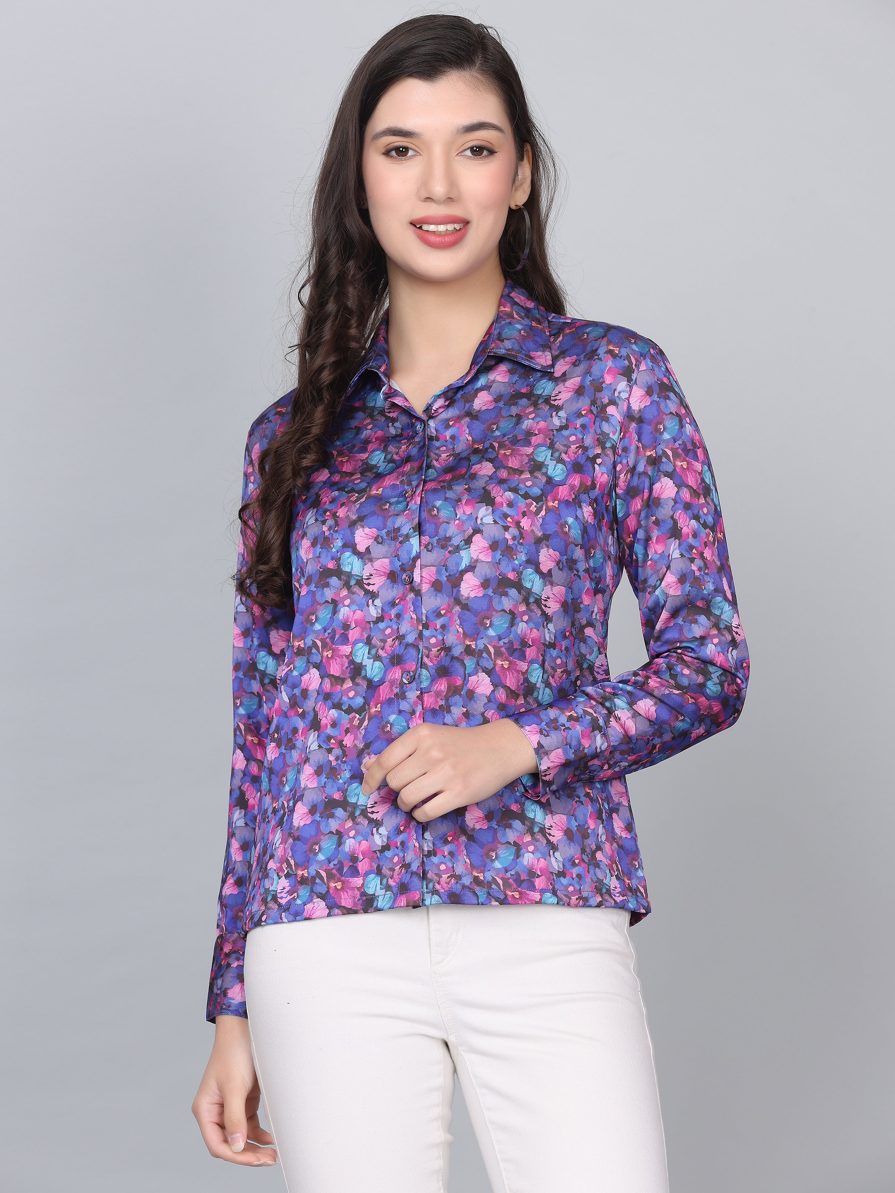 Alexis Purple Floral Print Shirt