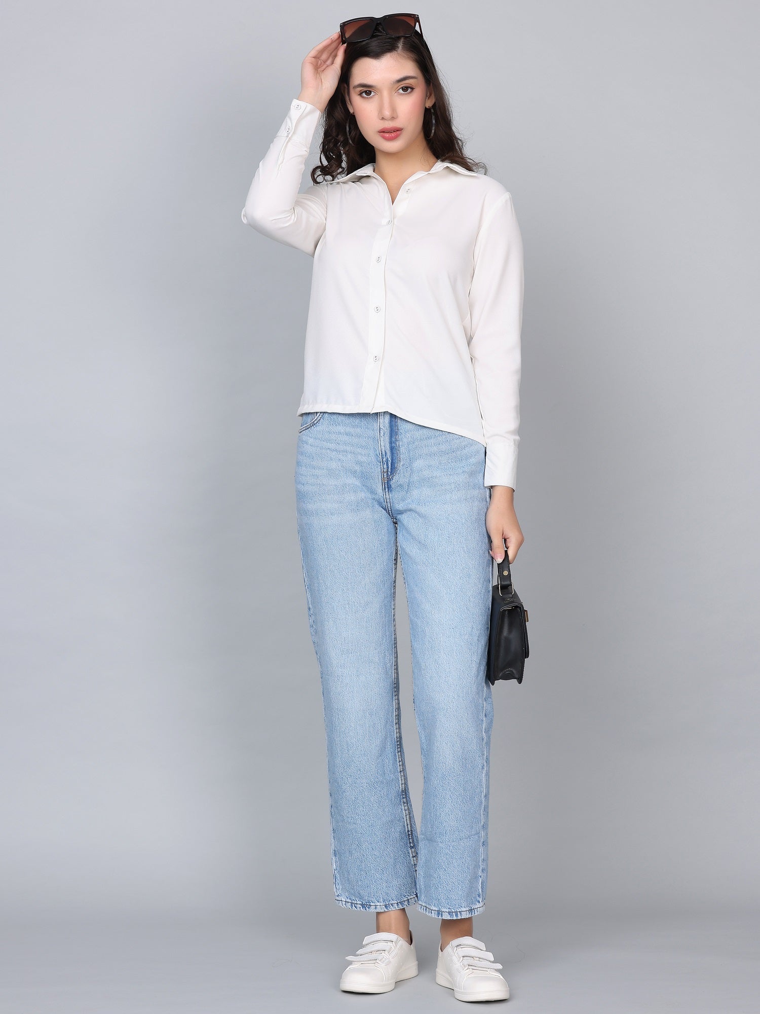 Alexis Solid White Statement Shirt