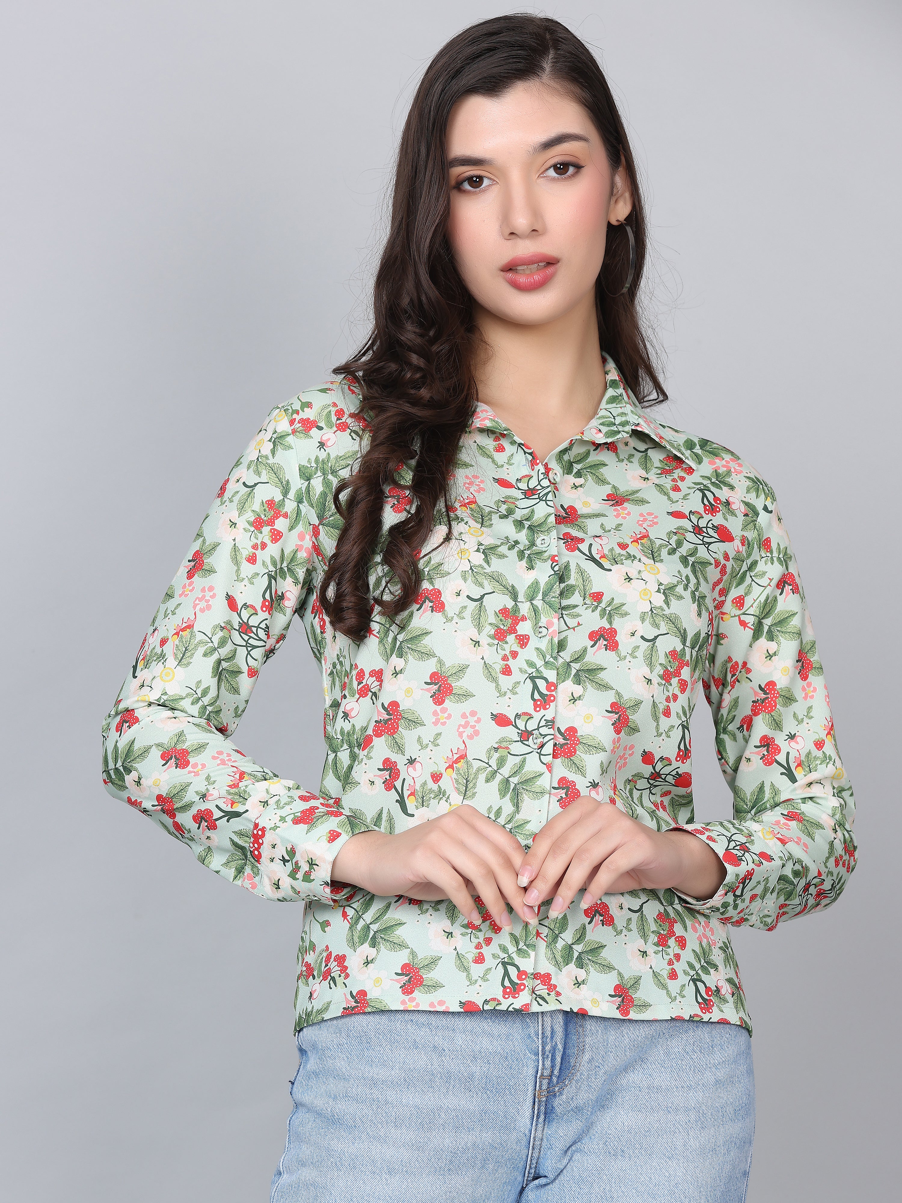 Alexis Green Floral Print Shirt