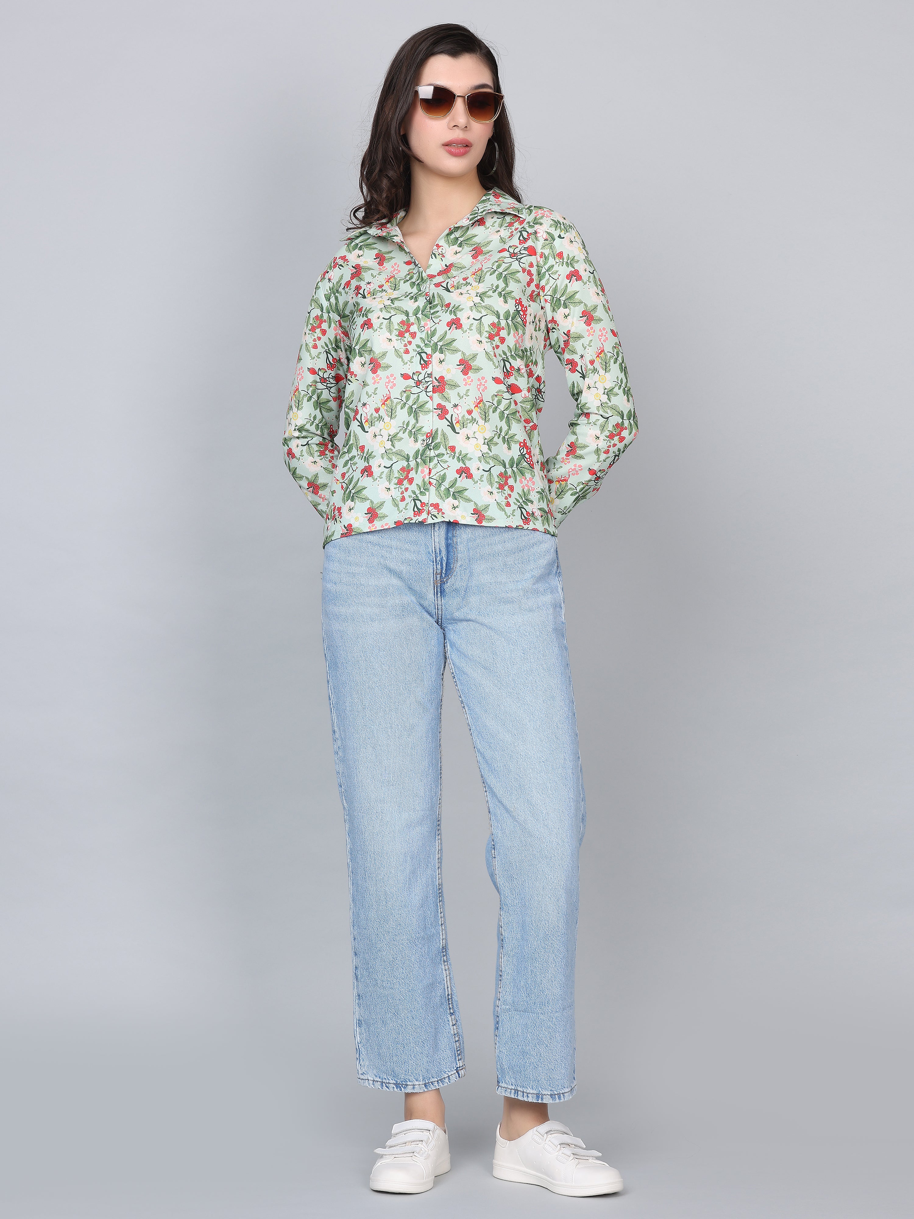 Alexis Green Floral Print Shirt