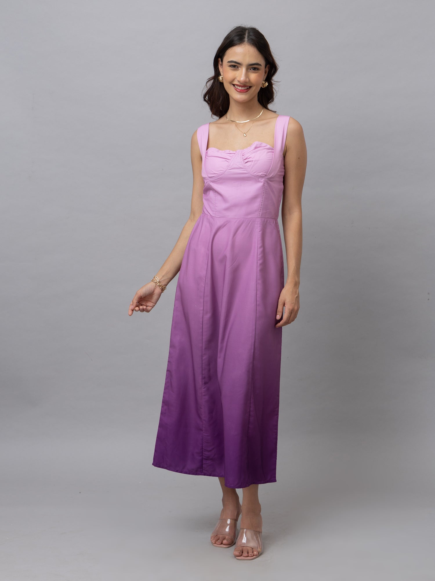 Lyla Purple Ombre Midi Dress