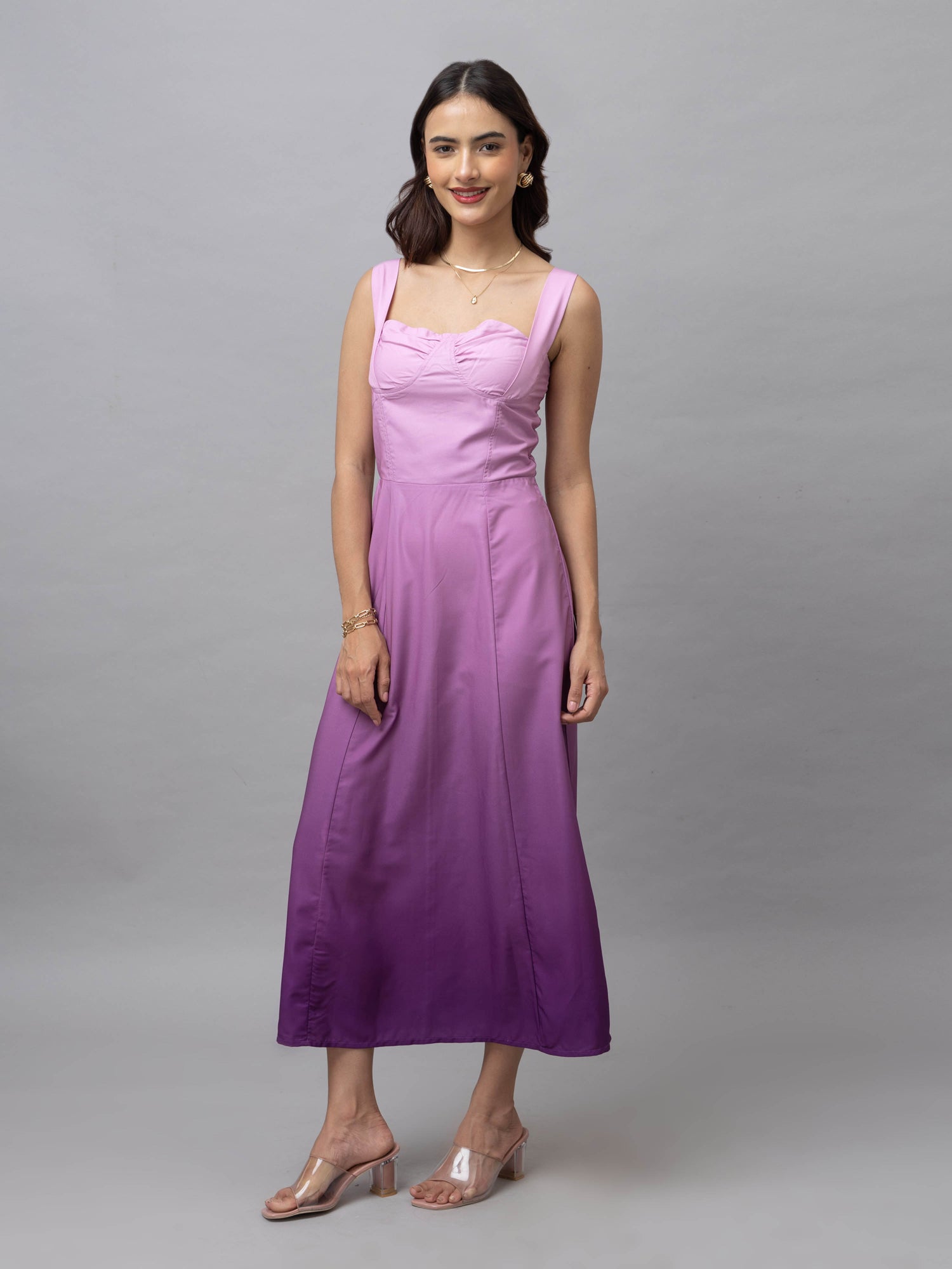 Lyla Purple Ombre Midi Dress