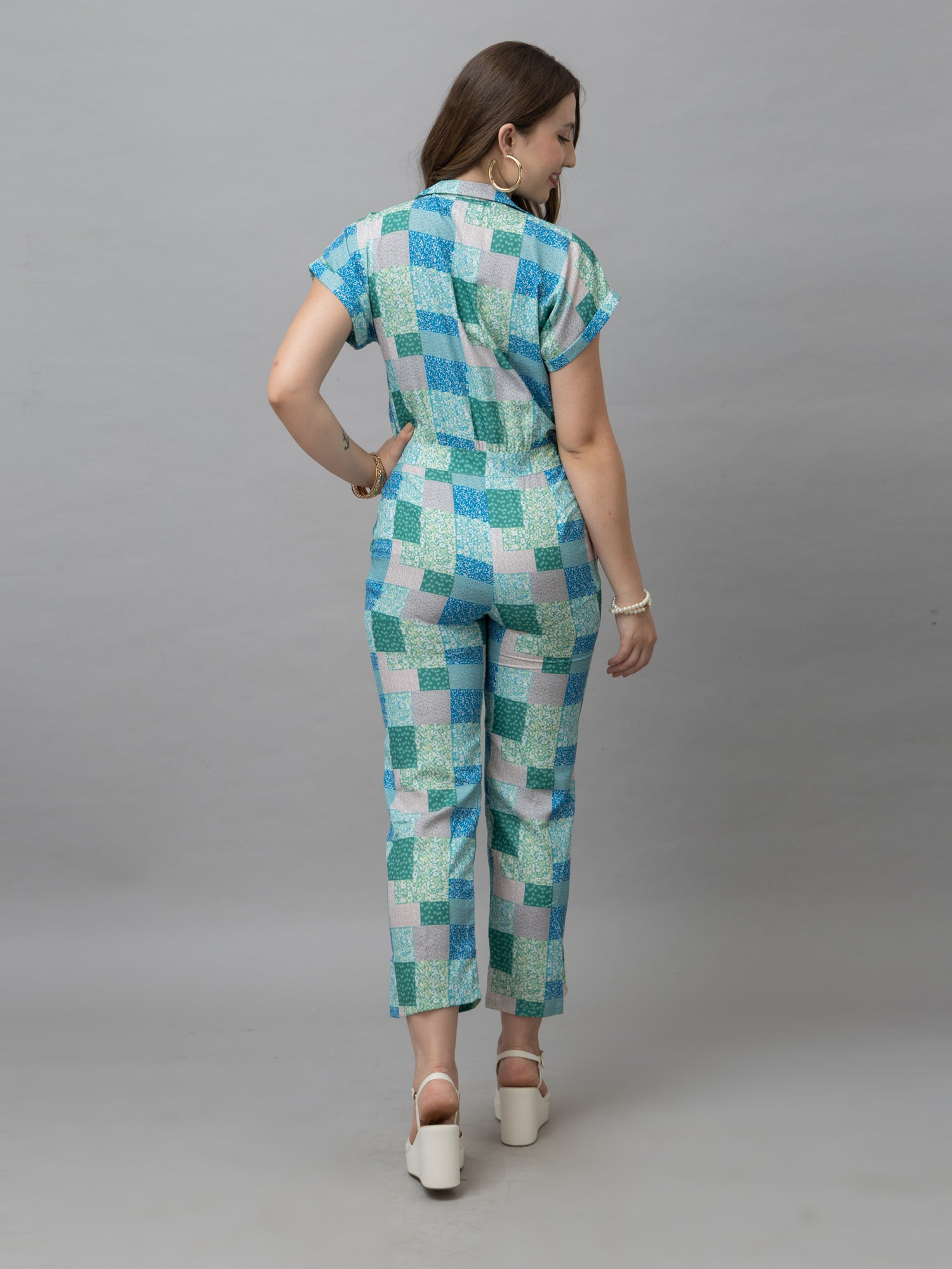 Andres Multicolor Patch Print Jumpsuit