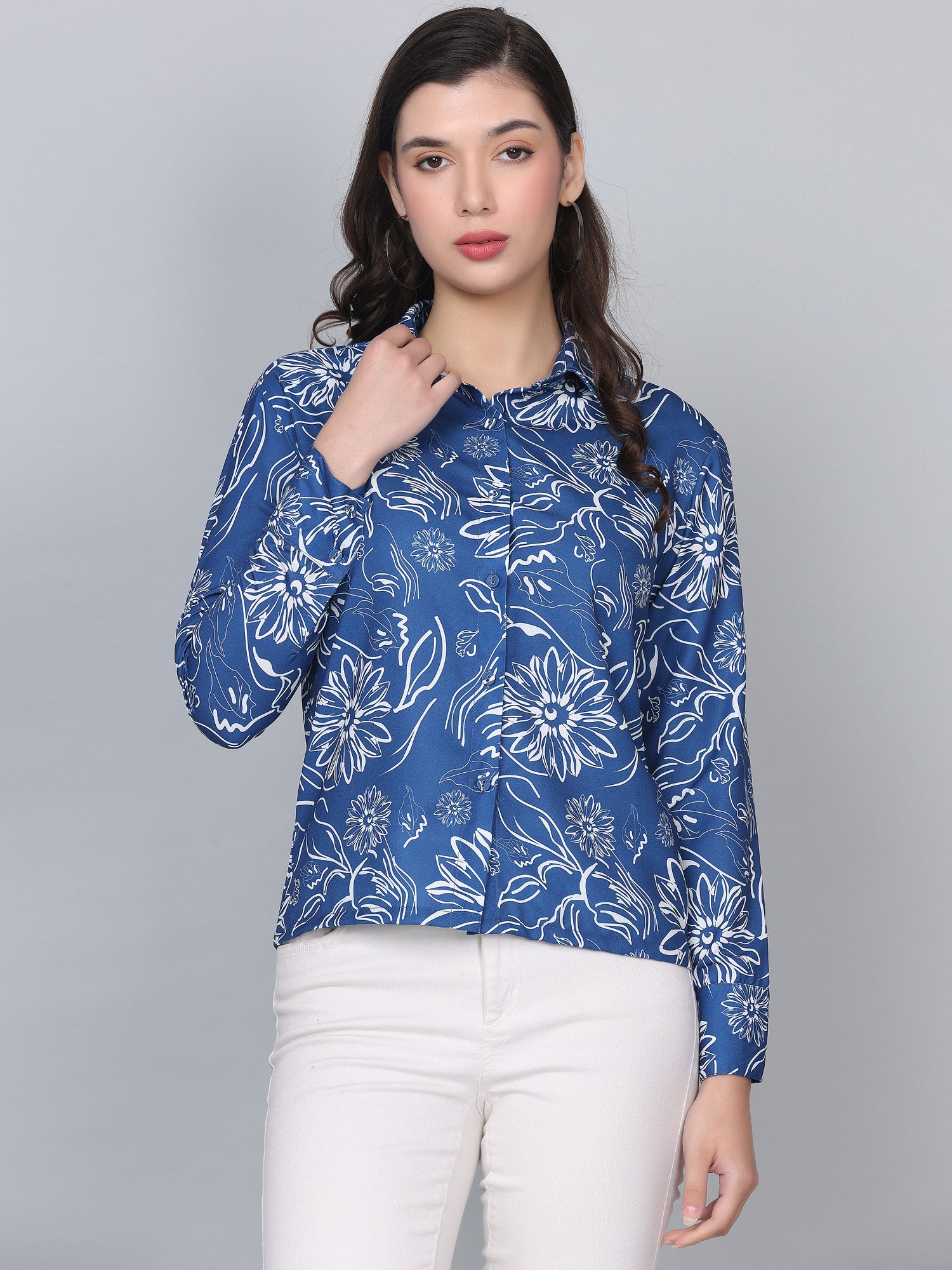 Alexis Blue Floral Print Shirt